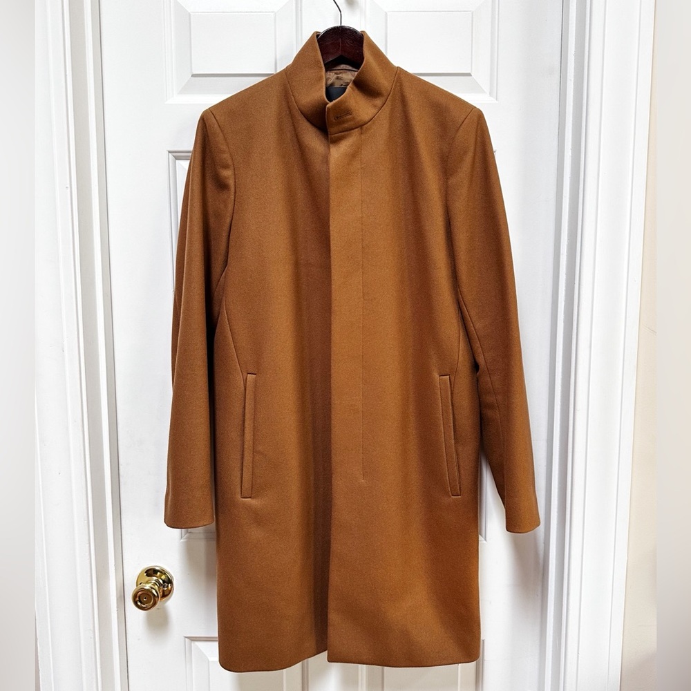 Theory NWOT Men's Melton Belvin Camel Coat